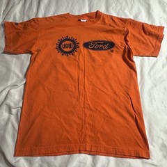 Ford Tshirt Large United Auto Workers UAW Orange Bayside USA Volunteer Union