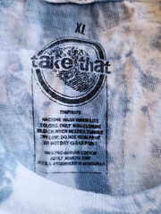 Take That T-shirt Tie Dye Mens Size XL White Blue Pre Shrunk Cotton Blue White