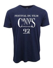1992 CANNES FILM FESTIVAL DISTRESSED LOGO NAVY T-SHIRT