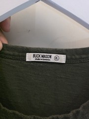 Buck Mason Men’s Crewneck Short Sleeve Tee Dark Green 100% Cotton Size XL