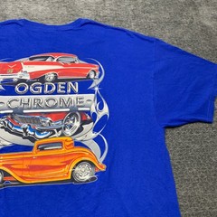 Hanes Heavyweight 50/50 Ogden Chrome T Shirt Adult 3XL 54-56 Blue Cotton Graphic