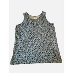 Kenneth Cole Men’s Floral Print XL Tank Top – Blue & Green 95% Cotton 5% Spandex