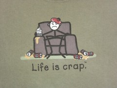 Vintage Life is Crap Shirt Mens Extra Large XL Green Drinking Beer Sick Tee