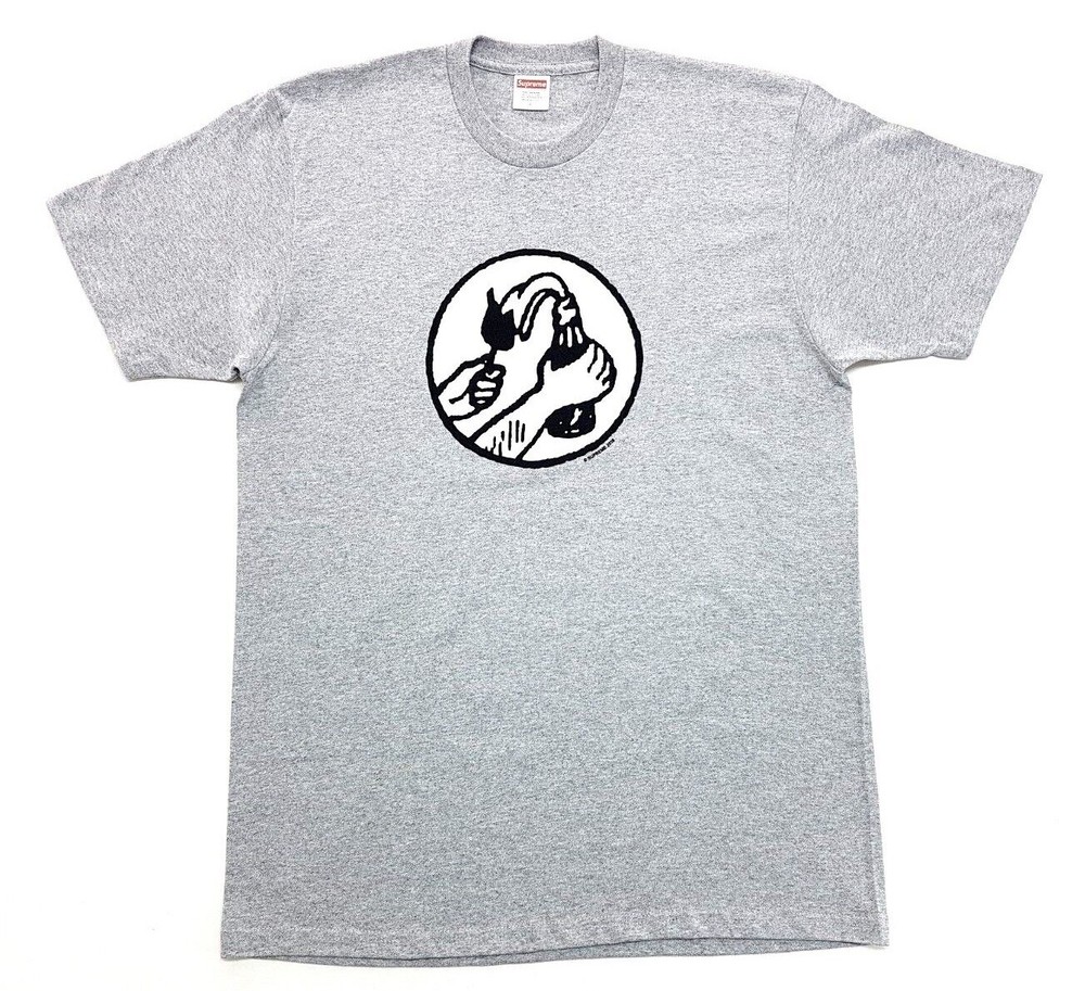 Supreme Molotov Tee Heather Grey Size L SS18 T-Shirt Rage Against The Machine