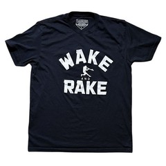 Baseball Swag Wake and Rake Black & White Men’s T-Shirt Large