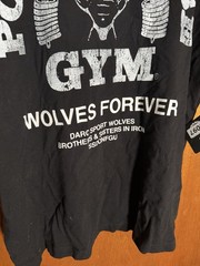 Powerhouse Gym Wolves Forever Men’s Size M Black Graphic Print Crew Neck Tee