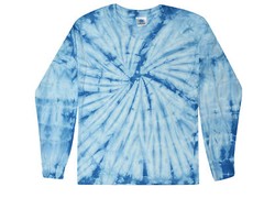 Tie Dye T-Shirts Long Sleeve Plain Colors Adult & Kids 100% Cotton Multi-Color