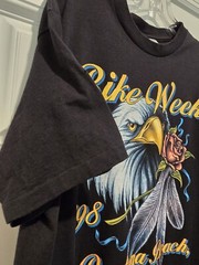 Vintage Bike Week 1998 Daytona Beach FL Eagle Rose Graphic Print T-Shirt USA