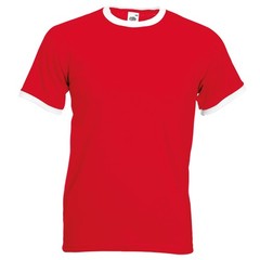 Fruit of the Loom Cotton Ringer T – Contrast Collar/Hem T-shirt