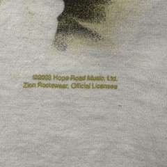 Zion Rootswear Bob Marley Graphic T-Shirt White 1X Reggae Portrait 2003 Vintage