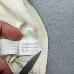 Marine Layer Shirt Mens Small White Rainbow Stripe Long Sleeve Tee Lost & Found