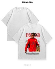 Oversized Soccer Graphic T-Shirt Men’s Vintage Style Football Player Apparel Tee