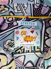 NWOT OH SNAP MENS SHIRT COMIC RHINESTONE STRETCH L MULTICOLOR – RAVE DANCE PARTY