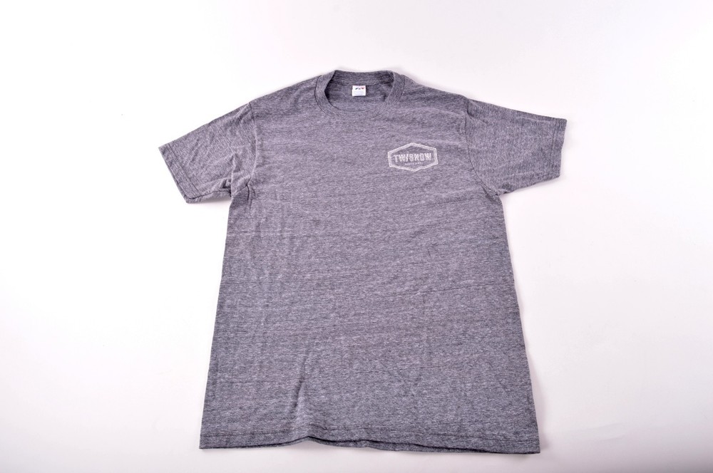 NWOT MENS OPTIMA TRI BLEND TW/SNOW T SHIRT $20 S Heather Grey