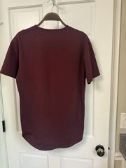 BYLT T-Shirt Men’s L Maroon Drop Cut Lux Cotton Blend Short Sleeve Bone Pocket