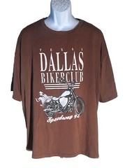 TEXAS DALAS BIKERCLUB SPEEDWAY 98 Short Sleeve T-Shirt Brown 2XL