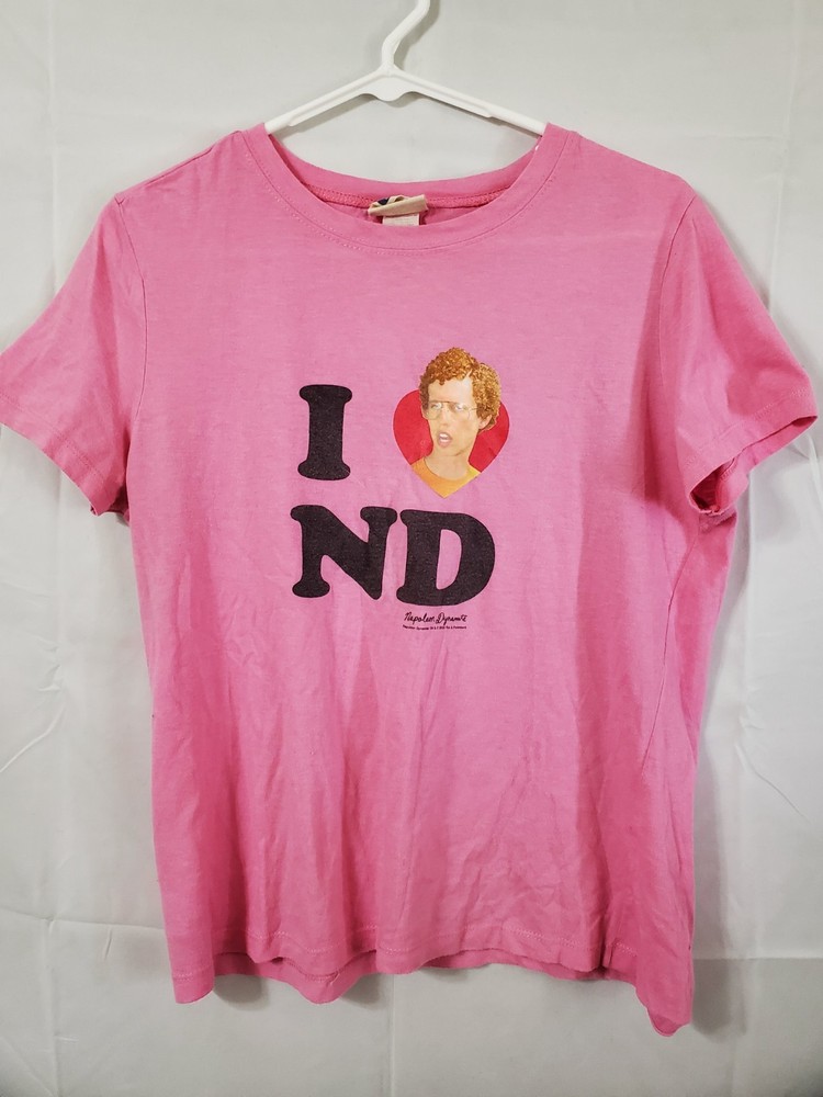 Vintage Napolean Dynamite I Love ND Mighty Fine Brand T Shirt Pink Youth Size XL