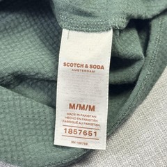 Scotch & Soda Shirt Mens M Green Waffle Crewneck Short Sleeve Stretch Amsterdam