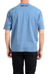 Just Cavalli Men’s Blue Graphic Print Crewneck T-Shirt US 2XL IT 56