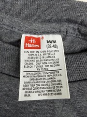 Vtg Hanes Blank Pocket T Shirt Gray Single Stitch Casual 90s Cotton Poly Blend M