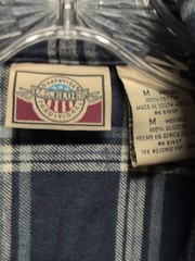 US Blues. Mens Shirt Size M Blue Plaid Flannel Long Sleeve Botton Down