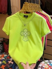 New Fashion Men Trend Cross Drills Rhinestone Diamond Streetwear Luxury T-Shirt