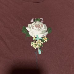 All Saints Shirt Men Size Small Brown Wreath Rose Short Sleeve Oversized Fit