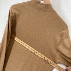 Lands’ End Mens M 38-40 Mock Neck Shirt Brown Cotton Long Sleeve Casual