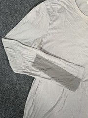 Helmut Lang Womens XL Gray Mercerized Cotton Long Sleeve Designer Minimalist Top