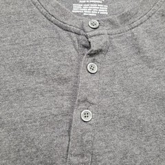 Duluth Trading Co Shirt Mens XL Gray Henley Organic Cotton Short Sleeve Work