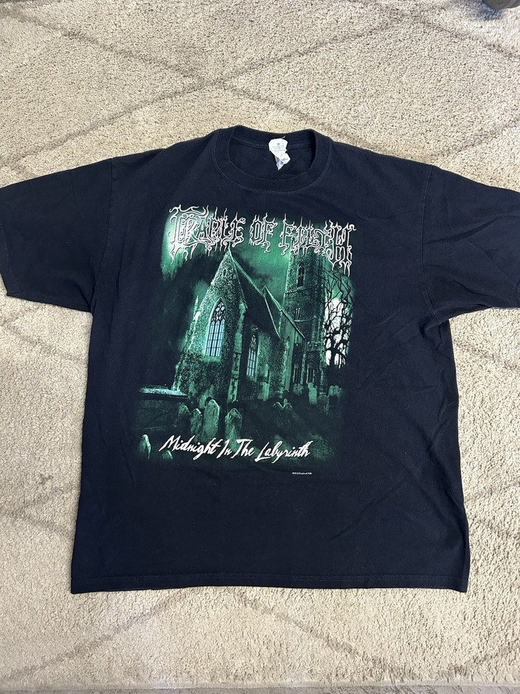 Cradle Of Filth T Shirt Midnight In The Labyrinth Mens XL Black Anvil Vintage