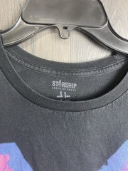 Monsta X K-Pop Band Shirt Mens Medium Black Purple Pink Graphic Starship Hashtag