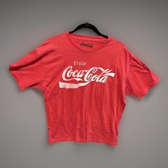 Coca-Cola Graphic Tee Heather Red L Cotton Blend Unisex Logo Retro
