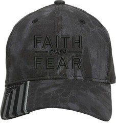 Faith Over Fear Embroidered Structured Adjustable One Size Fits All US Flag Bill