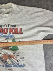 Vintage Michigan’s Finest Roadkill Cafe Shirt Size XL Gray Single Stitch USA