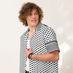 Keffiyeh Unisex button shirt, Palestine Keffiyeh Button Shirt, Keffiyeh Shirt