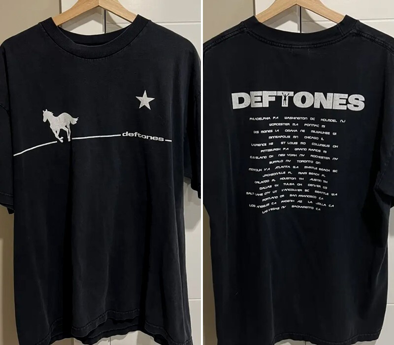 Deftones White Pony Tour 2000 2 sided black T shirt Remake tee NH20036