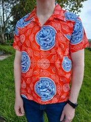 Red Blue Mens T Shirt Lightweight Short Sleeve Summer Holiday Travel Size Large
