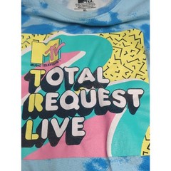 MTV Blue Tie-Dye Total Request Live Long Sleeve Tee Retro