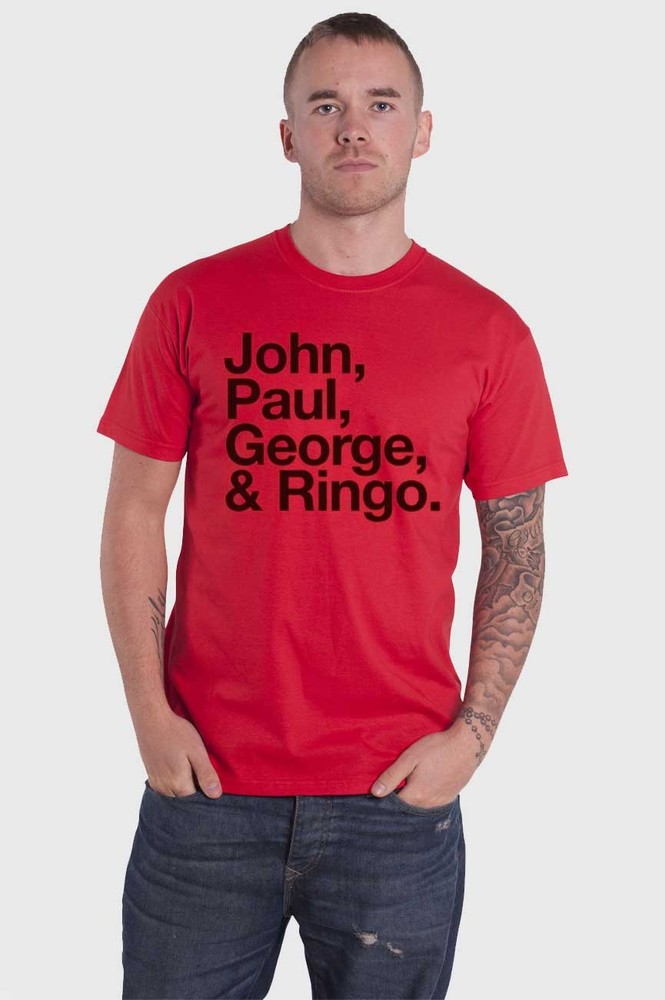 The Beatles John Paul George and Ringo logo Official Mens New T Shirt