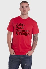 The Beatles John Paul George and Ringo logo Official Mens New T Shirt