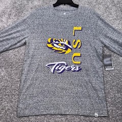 LSU Tigers Colosseum Long Sleeve T-Shirt Mens Heathered Gray Large NEW