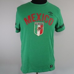 Umbro T-Shirt Mens Small Crew Neck Graphic Tee Green Short Sleeve Mexico Soccer