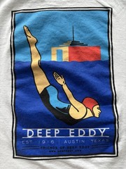 Friends of Deep Eddy Graphic Tank Top 100% Cotton Austin TX Historic Swimming