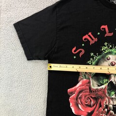 sullen art collective T shirt mens L black skull roses david kokot