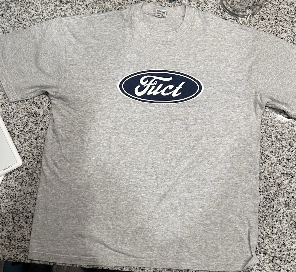 Fuct Ford Oval Logo Parody Tee Shirt Heather Grey Men’s XL
