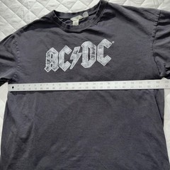 H&M Shirt Mens L Gray AC/DC Back In Black World Tour Band Graphic T Shirt