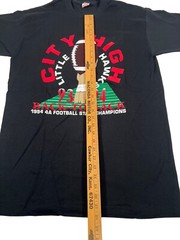 VTG City High Little Hawks Champion Football Single Stitch 1993 1994 T Shirt