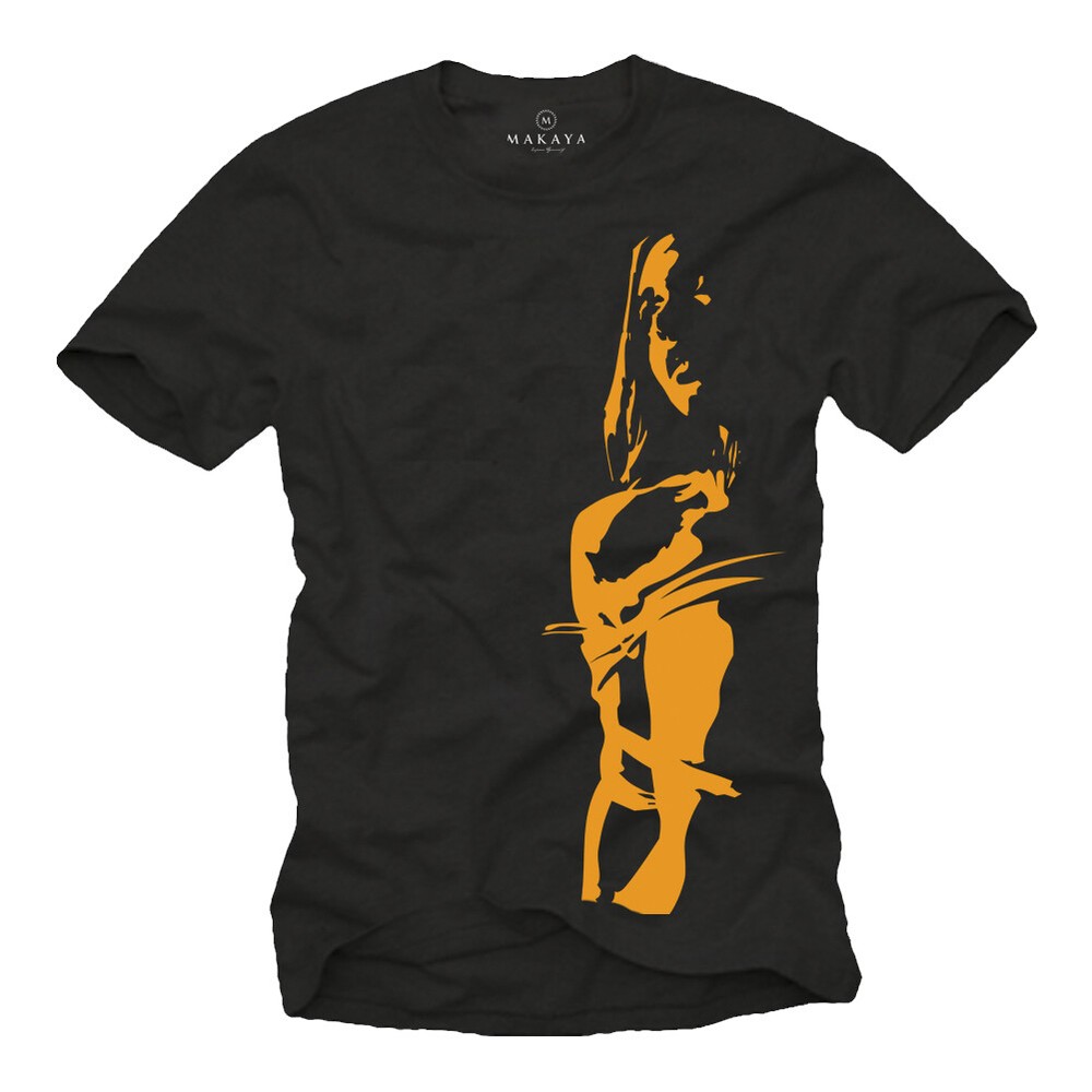 Herren T-Shirt Schwarz Bondage SM Retro Kult Tattoo Motiv Print Aufdruck Cool