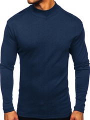 Zonbailon men’s t-shirt high collar solid color warm bottomed shirt long sleeve